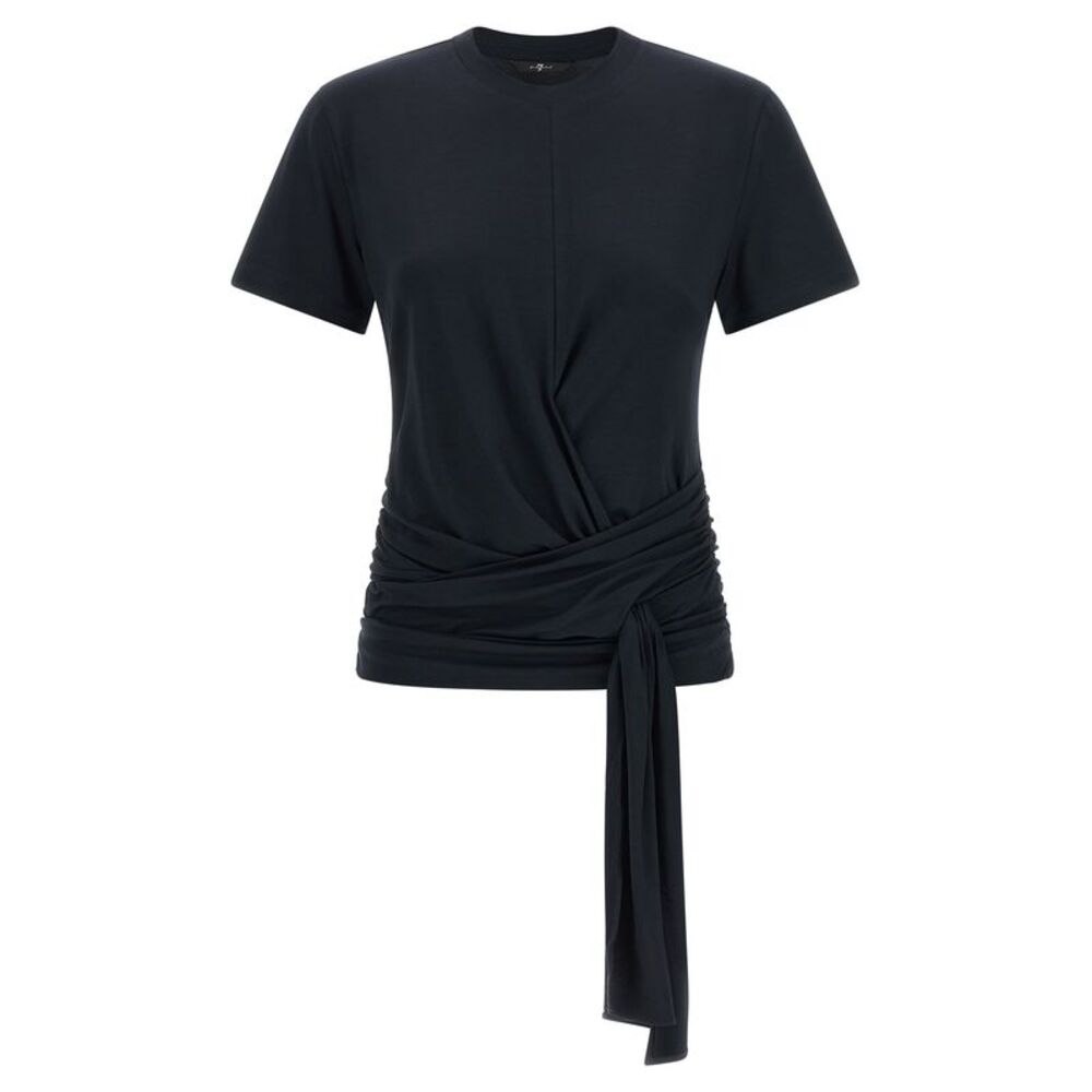 7 For All Mankind Blue Lyocell Women's T-Shirt